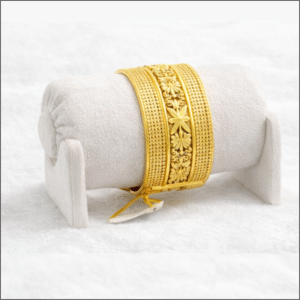 Classic Floral Engraved Gold Bangles