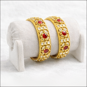 Ruby & Kundan Designer Gold Bangles