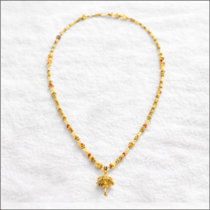 Traditional Beaded Gold Mangalsutra with Ornate Umbrella Pendant – Suhagan Abhushan