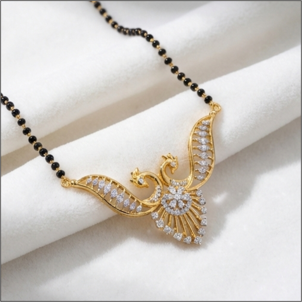 Regal Peacock Diamond Mangalsutra