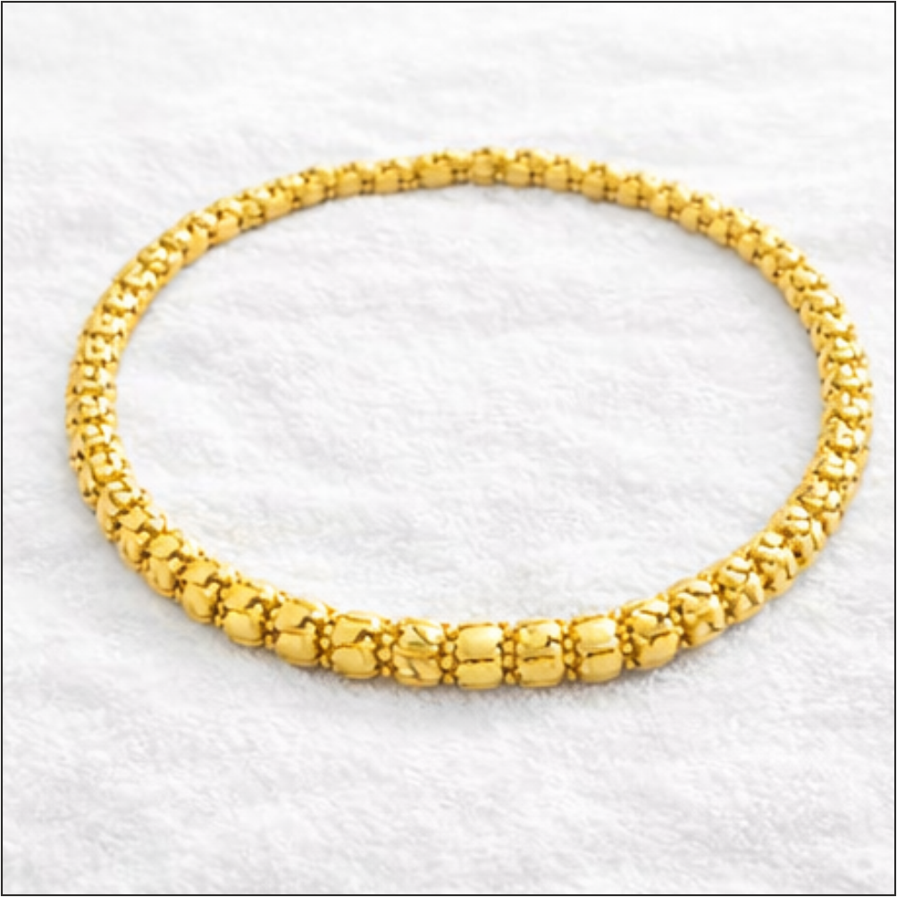 Classic Gold Beaded Kada Bracelet