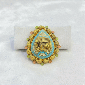 Ganesha Enamel Teardrop Gold Ring – Suhagan Abhushan
